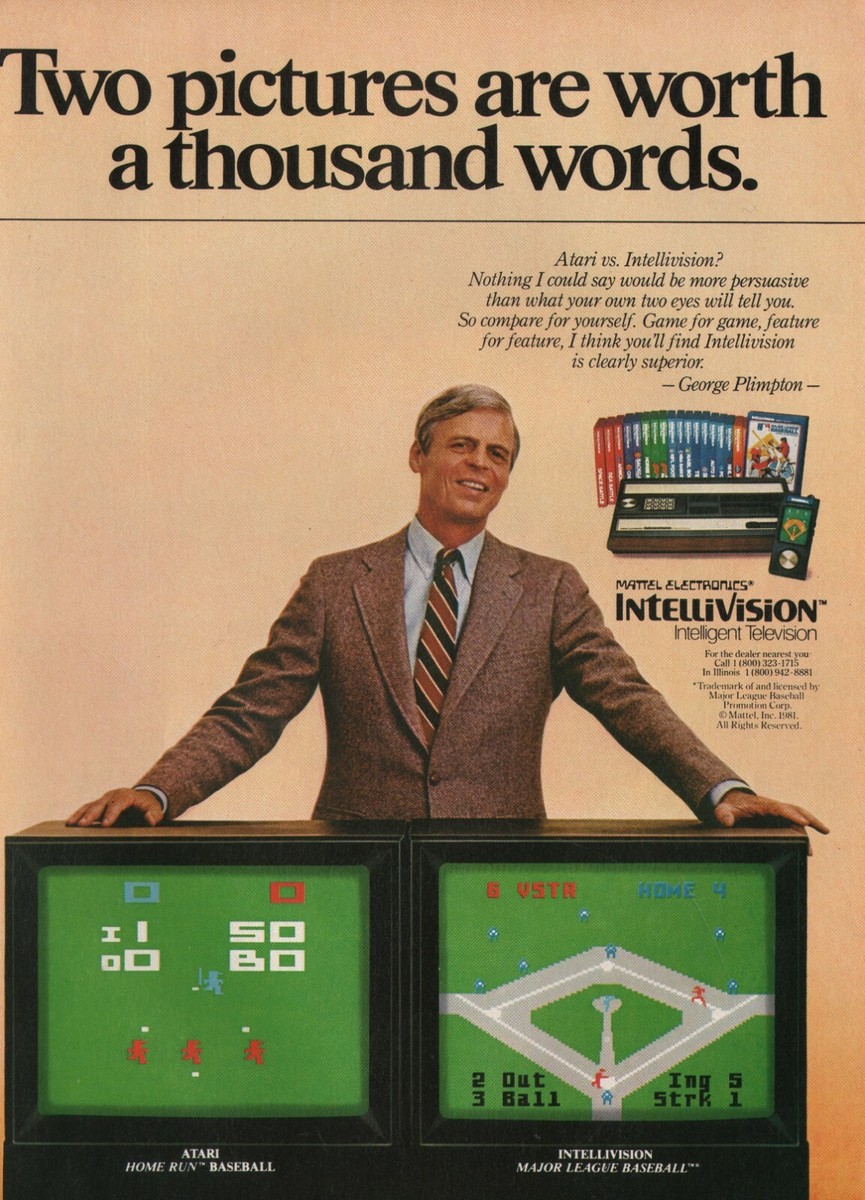 Publicité Mattel Intellivision comparant la console à Atari