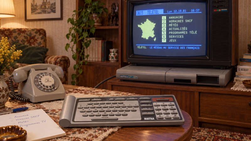 Reconstitution du terminal Télétel T3V de Vélizy en 1981, surnommé chauffe-plat