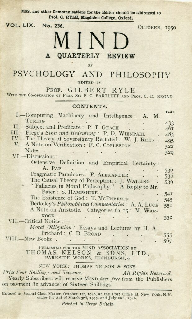 Computing Machinery