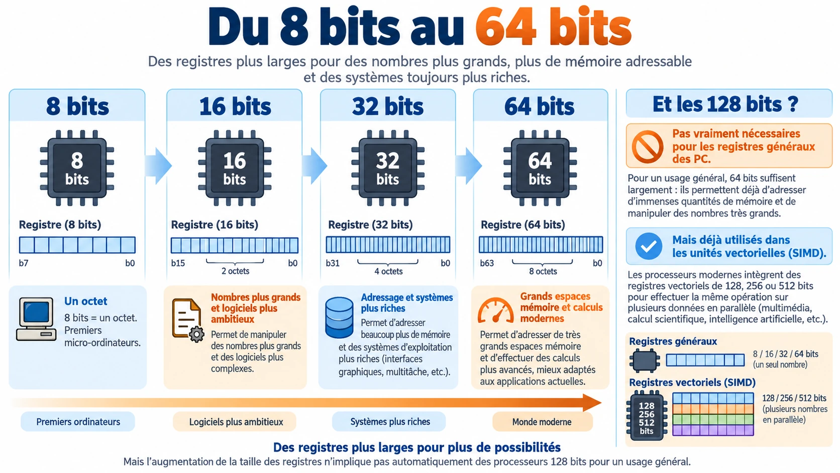 Du 8 bits au 64 bits