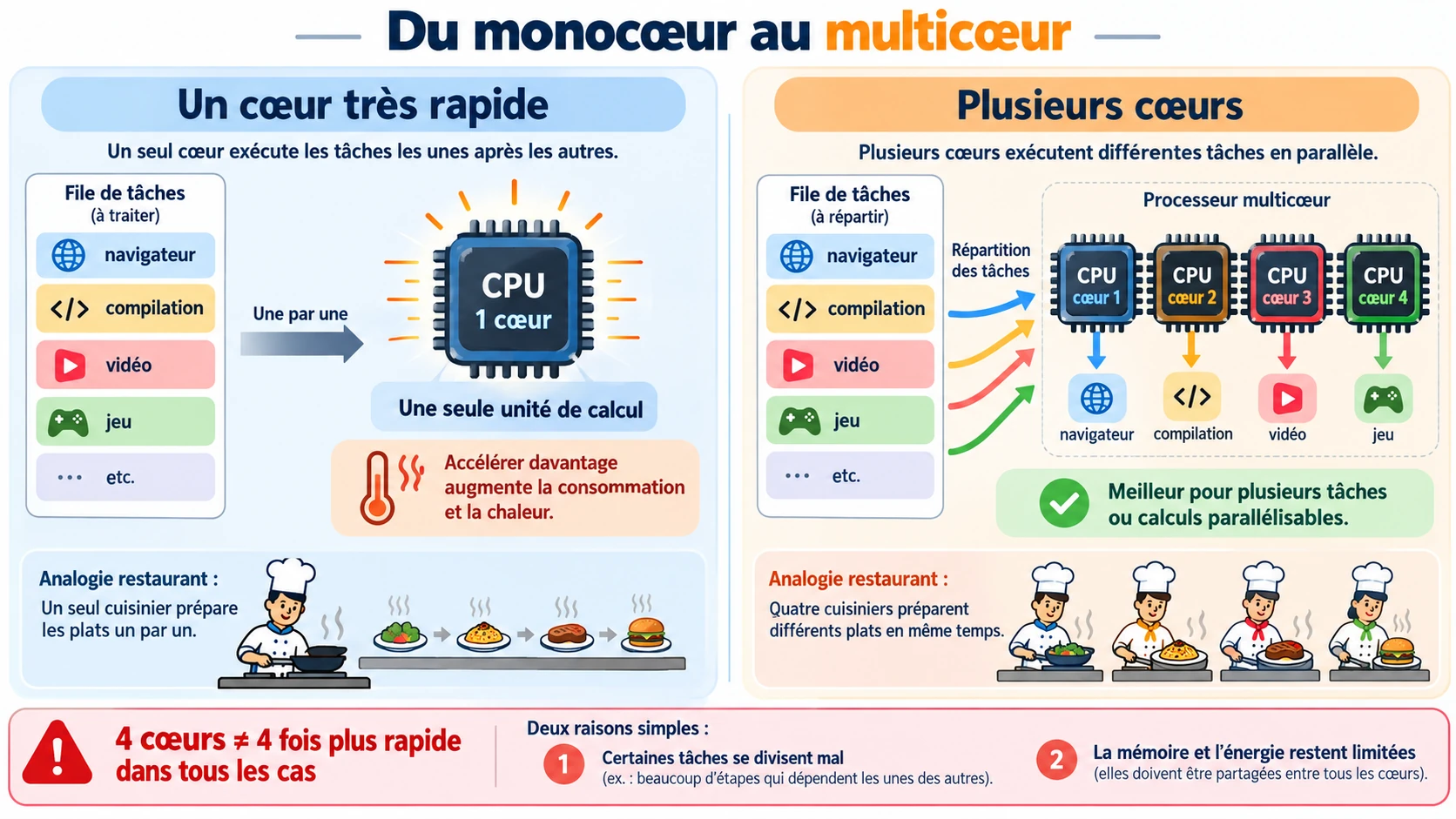 Du monocœur au multicœur