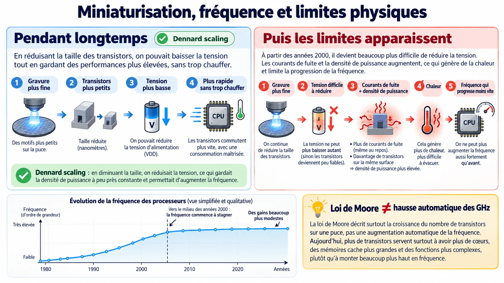 Miniaturisation et limites des fréquences